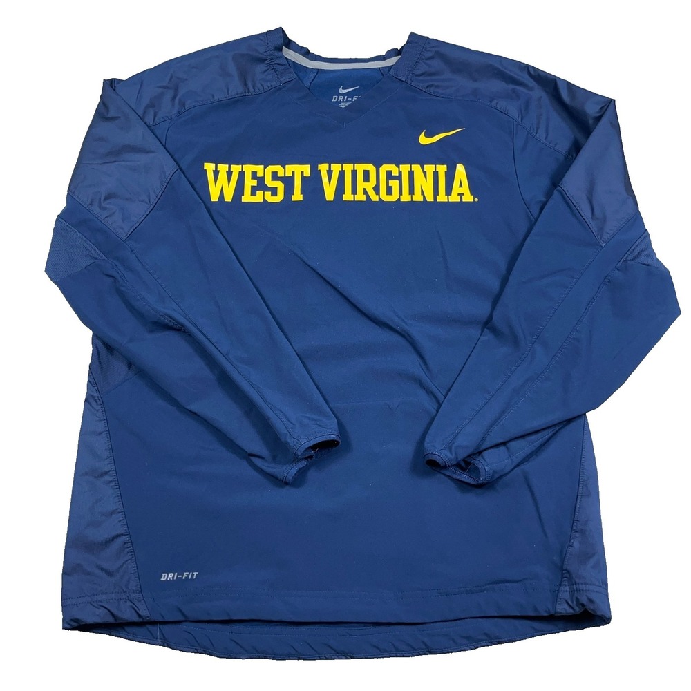 West Virginia Mountaineers Sweater Men Large Nike Dri Fit Performance WVU V Neck